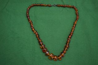 Amber bead necklaces.