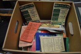 A collection of old railway timetables.