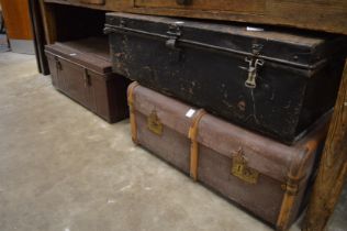 Three old trunks.