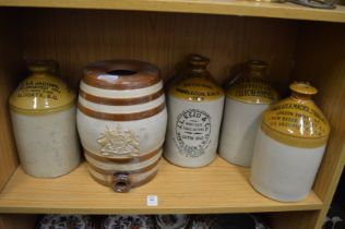 Stoneware jars and flagons.