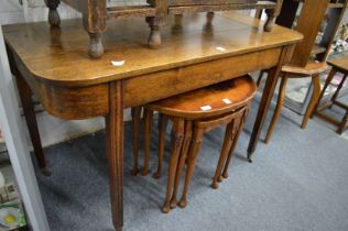 An oak drop flap side table.