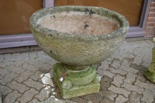 A good large pair of reconstituted stone pedestal planters.