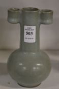 A Chinese celadon glazed small bottle vase.