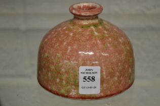 A Chinese mottled red glazed brush pot.