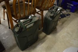 Two jerry cans.