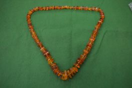 Amber bead necklaces.