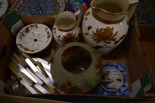 Decorative jugs, flatware, delft tile etc.