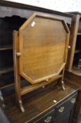 An oak two tier stand/table together with an oak folding tray table.