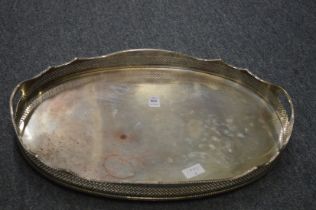A plated twin handled tray.