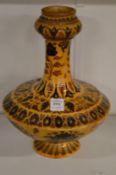 Continental slip glazed pottery pedestal vase.
