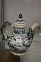 A Chinese blue and white ewer.
