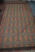 A Persian design machine embroidered bedspread 8ft 10" x 4ft 7".