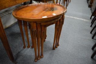 Walnut nest of tables.