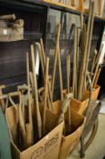 A large quantity of old gardening and other tools.