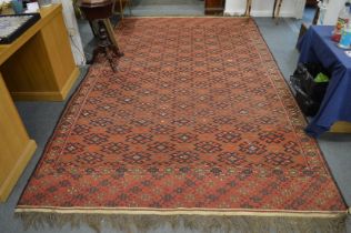 A good large Persian carpet, unusual design with all-over geometric decoration 340cm x 200cm.