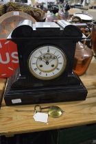 Victorian slate mantle clock.