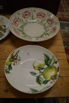 Two large pottery fruit bowls.