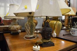 Six various table lamps.