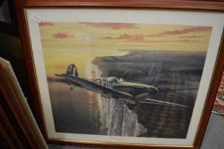 A collection of Aeronautical prints to include Spitfire etc.