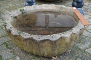 A composite garden planter.