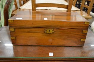 A good Victorian brass bound rosewood writing slope.