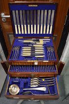 A good mahogany cased canteen of cutlery.