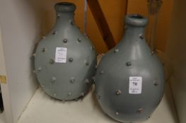 A pair of unusual bottle vases.