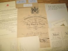 A small collection of ephemera re the Order of Leopold II, etc.