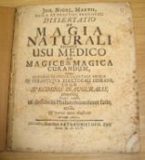 [SYMPATHETIC MAGIC, etc] MARTIUS (J. N.) Dissertatio de Magia Naturali, ejusque Usu Medico...,