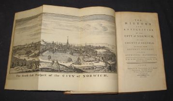 [NORWICH] PARKIN (C.) History and Antiquities of the City of Norwich, 8vo, folding frontis, contemp.