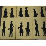[NAVY INTEREST] collection of silhouettes, 2 per page (13 x 10 inches sheet size) unframed, pencil