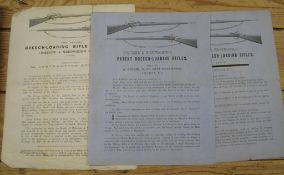 [FIREARMS] 3 x 1p broadside advert for "The Patent Breech-Loading Rifle Company" (Mackenzie &