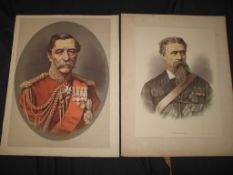 MILITARY PORTRAITS: a pair of large lithographs, Lord Napier of Magdala (Abyssinia Campaign) & Hicks