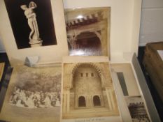PHOTOGRAPHY: a box of large albumen photographs, 19th c. of Italy, Europe etc.