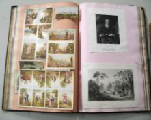 SCRAP BOOK with 19th c. prints & 1 other vol (2).