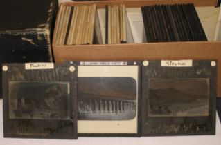 GREECE / PHOTOGRAPHY: box of 42 glass lantern slides, late 19th century.