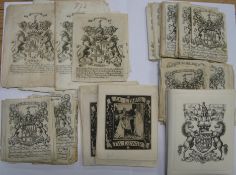 EX-LIBRIS BOOKPLATES, Scottish interest, 2 plates for the HULME family dated 1702 & 1721, a cache;