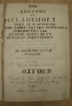 BURTON (R.) The Anatomy of Melancholy, 4to, title & 6ff. of text supplied in ms., other defects, old