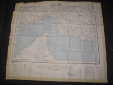 PERSIAN GULF: 1 silk escape map, double-sided, dated 1957 (includes Sharjah, Dubai, Bahrain,