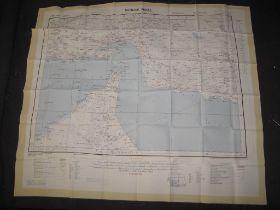 PERSIAN GULF: 1 silk escape map, double-sided, dated 1957 (includes Sharjah, Dubai, Bahrain,