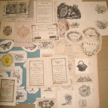 [EPHEMERA] a small q. of antiquarian bookplates, devices etc. (Q).