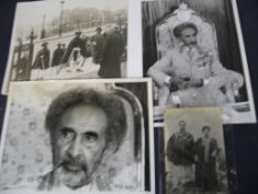 HAILE SELASSIE / ETHIOPIA: small group of press photos of Haile Selassie & family.