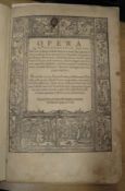TERTULLIUS / TERTULLIAN, Opera, folio, woodcut illus., (edges soft, etc.) later quarter reversed