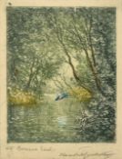 Claude Hamilton Rowbotham (1864-1949), 'The Haunt of the Kingfisher at Bourne End', etching and