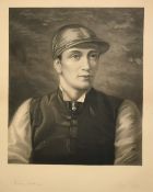 Richard Josey after Rosa Corder, the jockey Fred Archer in racing silks, mezzotint, signed in pencil