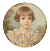 French School, Circa 1900, a pencil and pastel study of a young child, indistinctly signed, 11.5" (