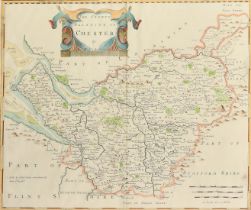 Robert Morden, 'The County Palatine of Chester', later outline coloured, probably 18th Century, 13.