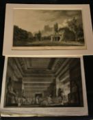 An interesting collection of antique prints and engravings, unframed, (q).