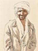 Pascal Fortunato de Souza (1928-2010), a half length study of an Arab gentleman, ink and