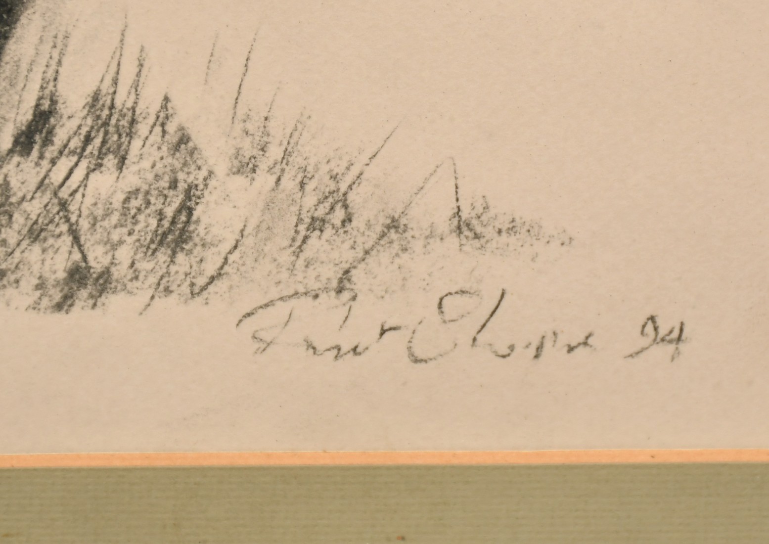 Circle of Bryan Organ, a study of a racing greyhound, charcoal, indistinctly signed and inscribed, - Image 3 of 4